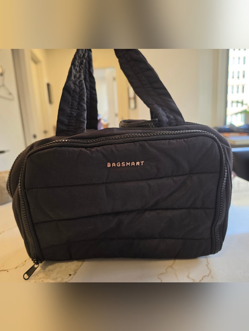 Black Quilted Travel Tote - NWOT